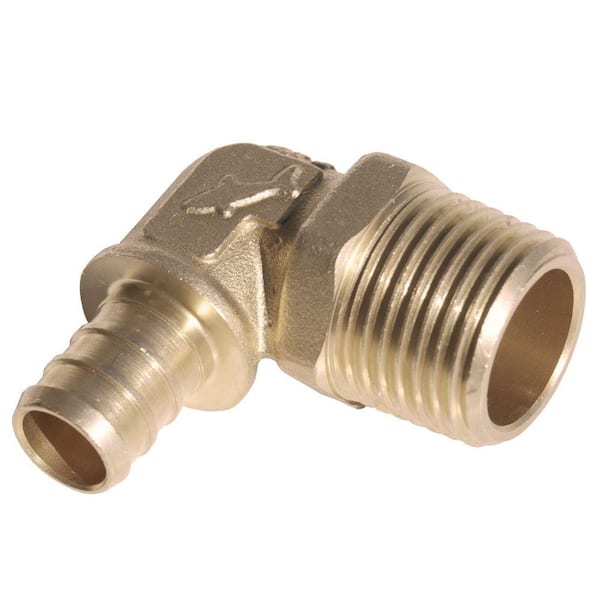 SharkBite 1/2 in. PEX Barb x MIP Brass 90-Degree Elbow Fitting