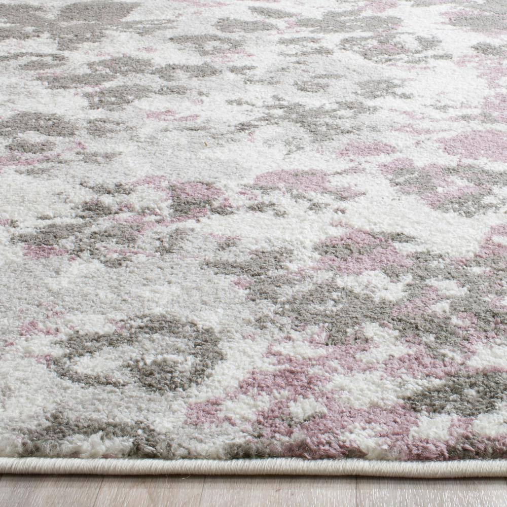 Ivory & Purple Floral 9'x12' Reversible Synthetic Area Rug