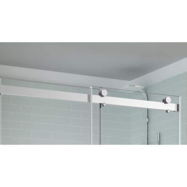 Rivage 76'' x 60'' Chrome Frameless Sliding Shower Door
