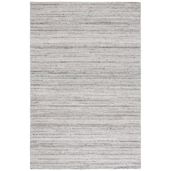 Natura 5 ft. x 8 ft. Gray Striped Distressed Area Rug