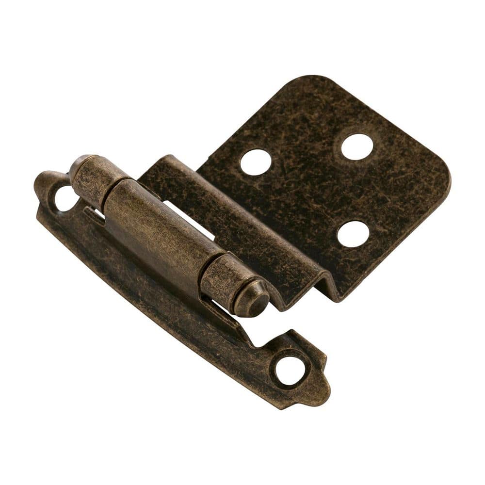 Hinge 3/8 in. Inset Variable Overlay Face Frame Self-Closing Antique Brass Cabinet Hinge (5-Pairs) price history on PriceWatchPro