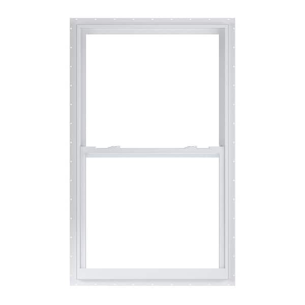 American Craftsman 35.375 in. x 59.25 in. 70 Series White Single Hung Impact LowE Argon SC Glass Vinyl Fin Window, Screen Incl