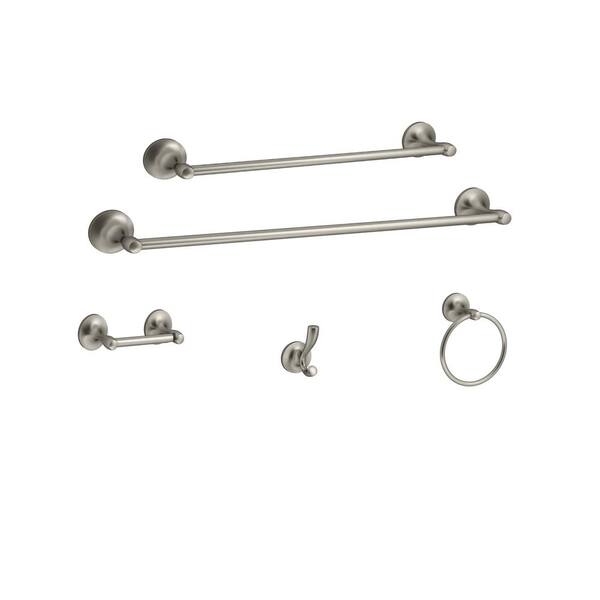 KOHLER Willamette 5Piece Bathroom Hardware Set in Vibrant Brushed