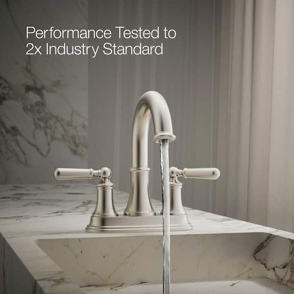 KOHLER Capilano 4 in. Centerset 2-Handle Bathroom Faucet in Vibrant Brushed Nickel