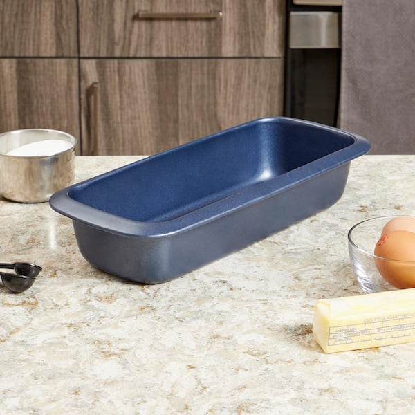 Home Basics Non-Stick 5 x 13 Carbon Steel Loaf Pan in Indigo HDC92532 -  The Home Depot
