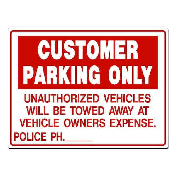 24 in. x 18 in. Customer Parking Sign Printed on More Durable, Thicker, Longer Lasting Styrene Plastic
