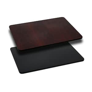 Glenbrook 30 in.  x 42 in.  Black or Mahogany Reversible Laminate Rectangle Table Top