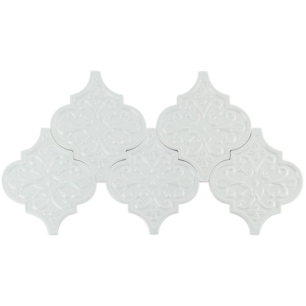 Ivy Hill Tile Vintage Florid Lantern Light Blue 6-1/4 in. x 7-1/4 in. x 10 mm Ceramic Wall Mosaic Tile (30 pieces 4.84 sq. ft. / Case)