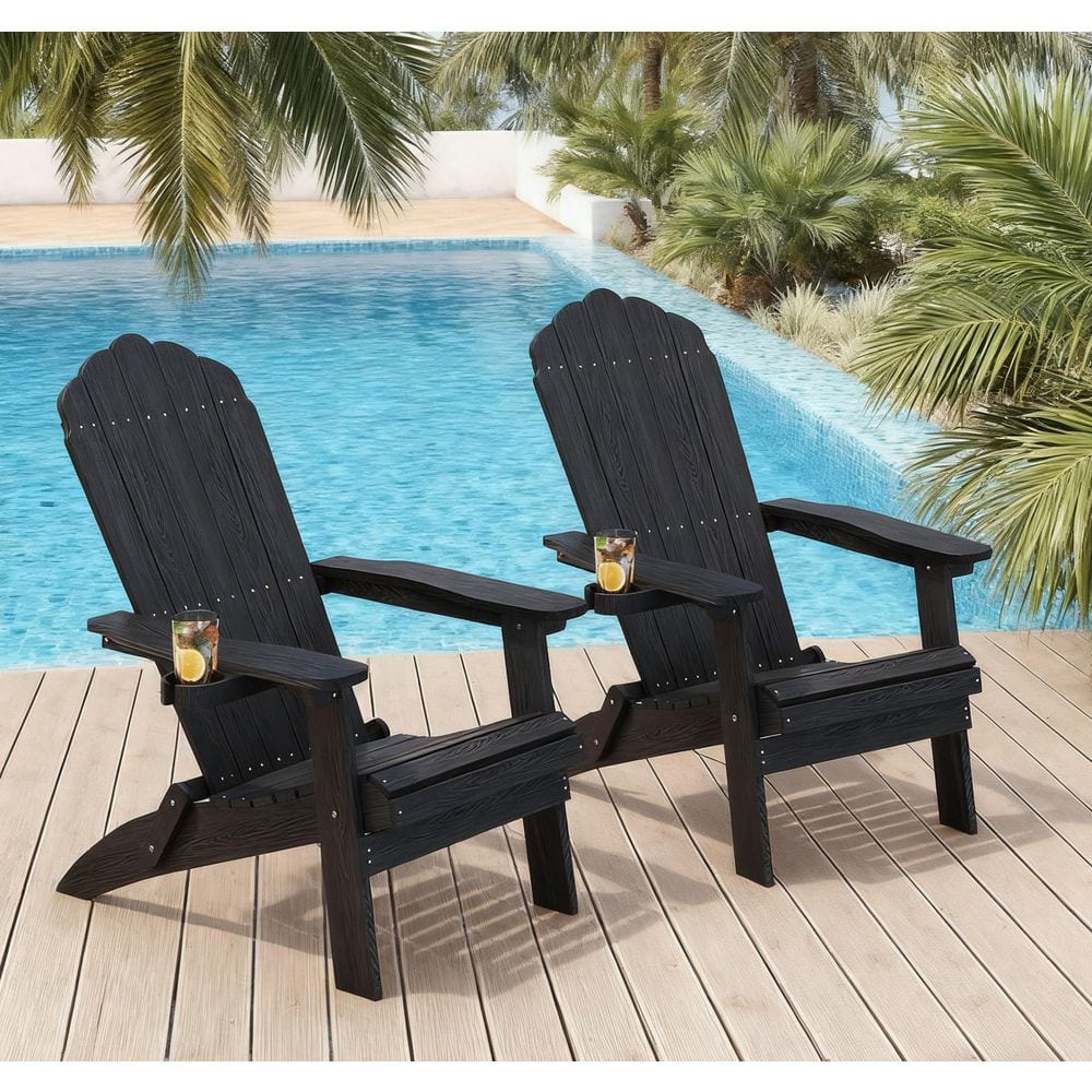 Lofka Adirondack Chair with Retractable Ottoman, Outdoor Folding