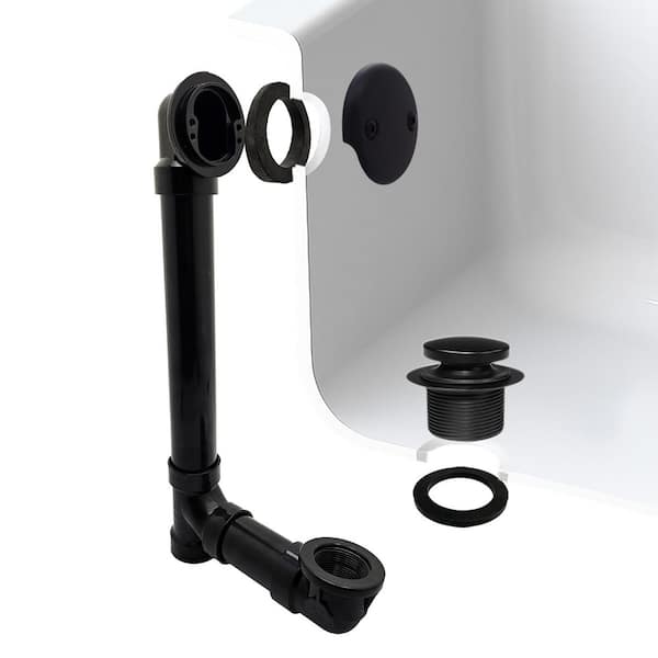 1-1/2 in. Tip Toe Schedule 40 ABS Bath Waste with Two-Hole Elbow in Matte Black