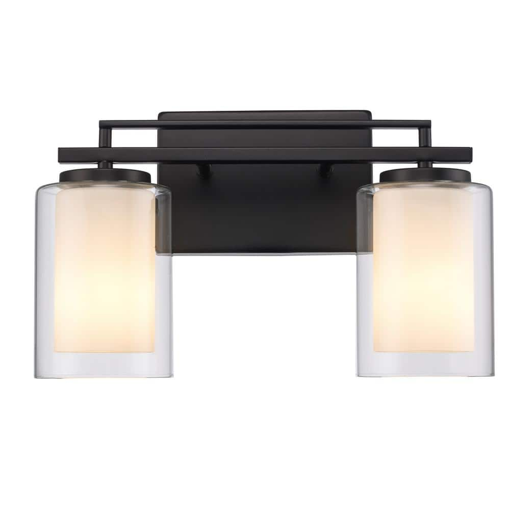 Reviews for Bel Air Lighting Lisbon 14.25 in. 2-Light Black Bathroom ...