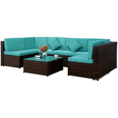 outdoor sectional with waterproof cushions