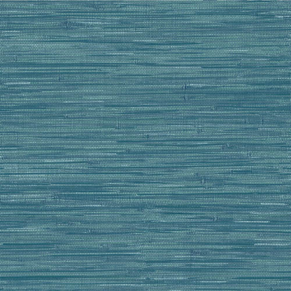 NuWallpaper Steel Blue Grassweave Raised Ink Vinyl Peel And Stick Wallpaper  216-in by 20.5-in  30.75 sq. ft.