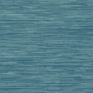 Navy Grassweave Vinyl Peel & Stick Wallpaper Roll (Covers 30.75 Sq. Ft.)