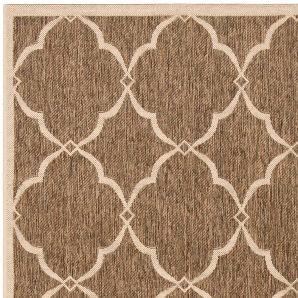 Beige and Cream Geometric Indoor/Outdoor Area Rug