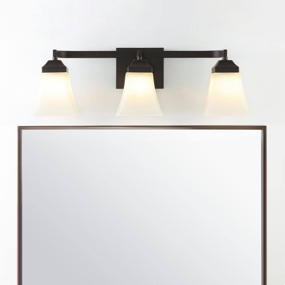 Staunton 24" Oil-Rubbed Bronze 3-Light Vanity with Clear Glass Shades