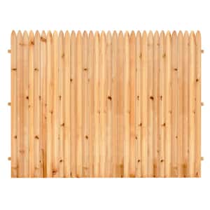 6 ft. x 8 ft. Cedar Doweled Pro Stockade Fence Panel