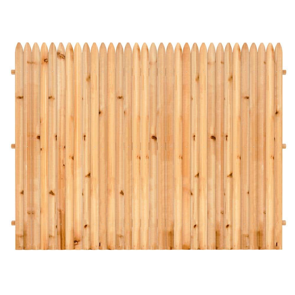 ProWood 6 ft. x 8 ft. Cedar Doweled Pro Stockade Fence Panel 405801 - The  Home Depot, image size:1000x1000