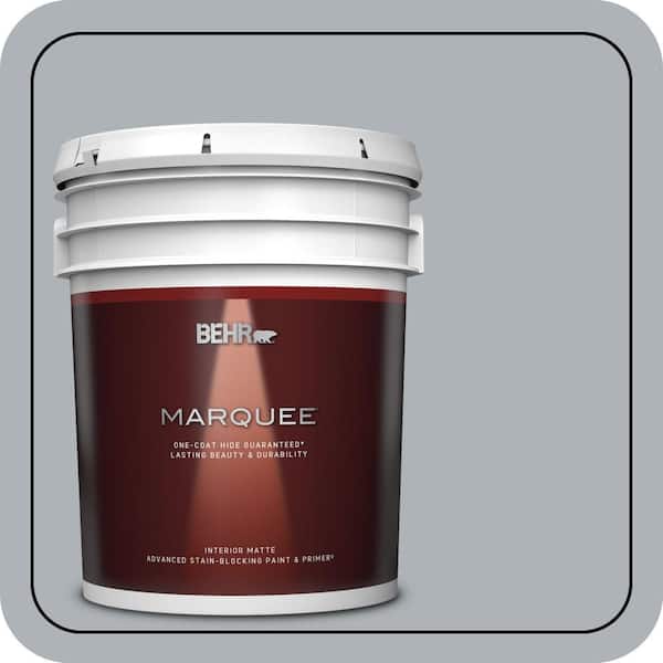 BEHR MARQUEE 5 gal. #N510-3 Stargazer One-Coat Hide Matte Interior Paint & Primer