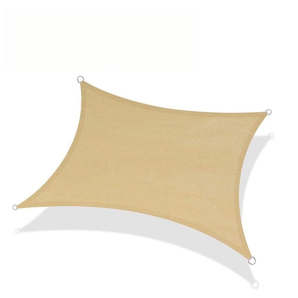 12 ft. x 16 ft. Rectangular Patio Sun Shade Sail, Designed for Outdoor Backyard Use to Provide Shade, Sand