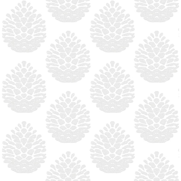 Chesapeake Totem Light Grey Pinecone Light Grey Wallpaper Sample