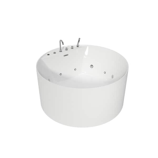 47.2 in. x 47.2 in. Soaking Bathtub in White with Center Drain