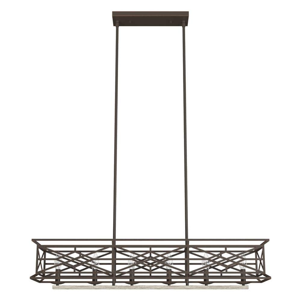 Langwood Onyx Bengal 6-Light Vintage Linear Chandelier