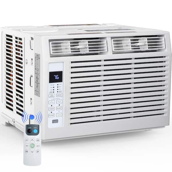 6,000 BTU 115-Volt Window Air Conditioner for 250 sq. ft Rooms with Dehumidifier in White