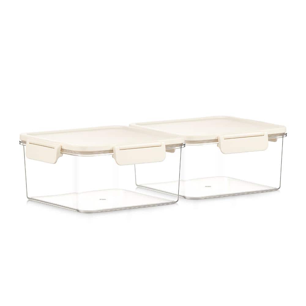 Stackable Plastic Food Storage Container with Lids (2 Pack), Clear Airtight Pantry Canister for Kitchen Organization price history on PriceWatchPro