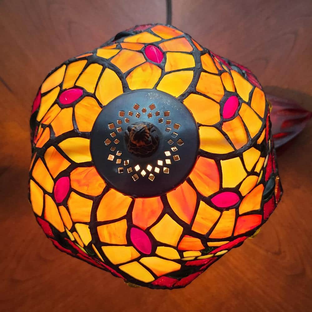 Bronze Dragonfly 14.5" Tiffany Style Stained Glass Table Lamp