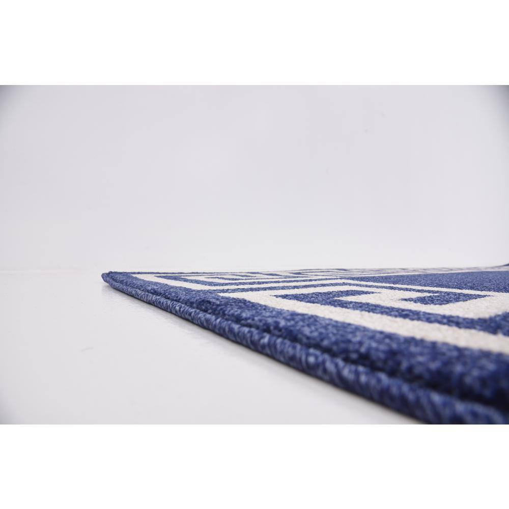 Navy Geometric Synthetic 6' x 9' Area Rug