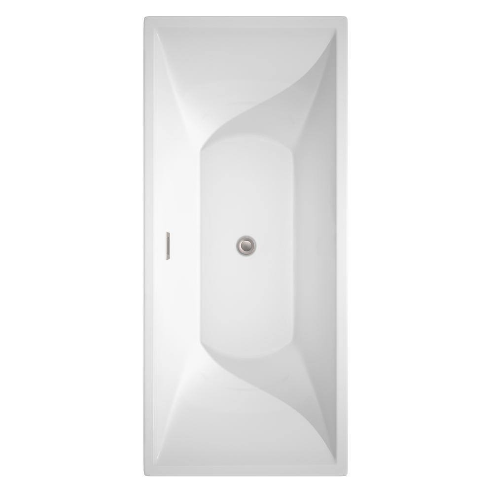Maryam 71.5" White Acrylic Freestanding Soaking Bathtub