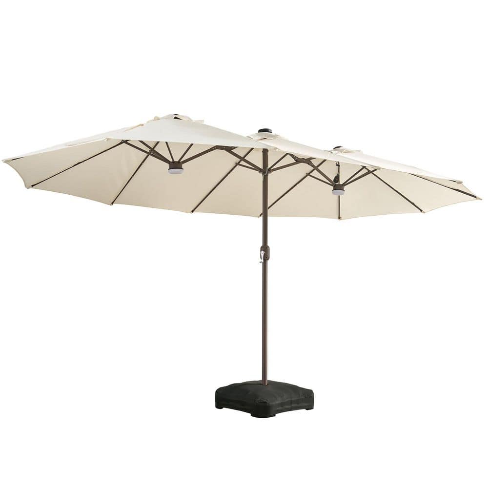 Veranda 14.5 ft. Steel Outdoor Market Patio Umbrella Double Sided Umbrella with Base in White price history on PriceWatchPro