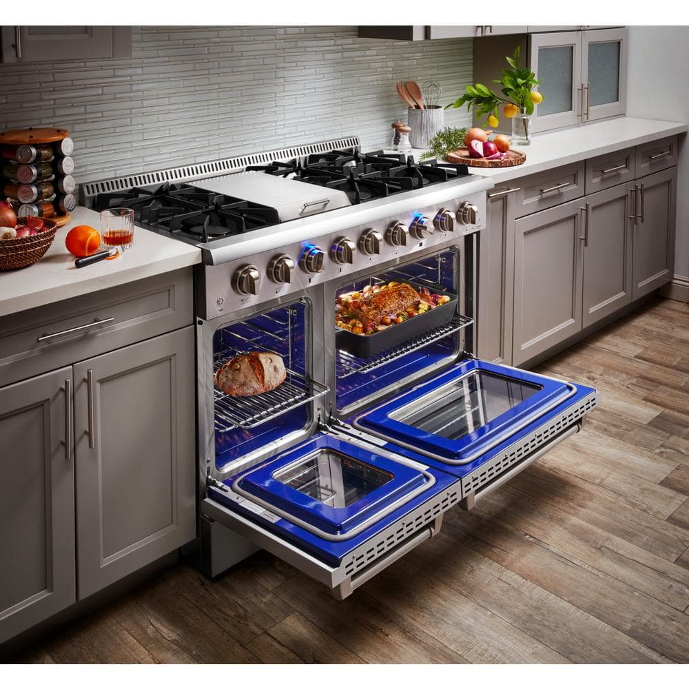 Thor Kitchen 48-Inch Stainless Steel Freestanding Gas Range with Griddle