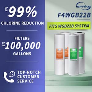 4.5 x 20 in. 2-Stage Whole House Water Filter Replacement Pack Set with Sediment & Carbon Block Cartridges, Fits WGB22B