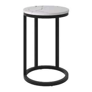 Fort Worth 16 in. White Round Wood Side Table