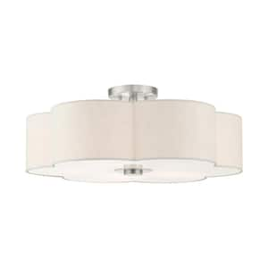 Solstice 5 Light Brushed Nickel Semi Flush Mount