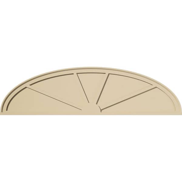 Ekena Millwork 66-in W x 17-1/2-in H x 2-in P Elliptical 4-SpokeSignature Urethane Pediment, Primed Tan