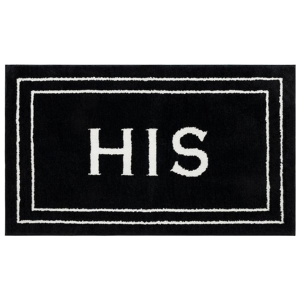 Mohawk Home His 20 in. x 34 in. Ebony Black Polyester Machine Washable Bath Mat