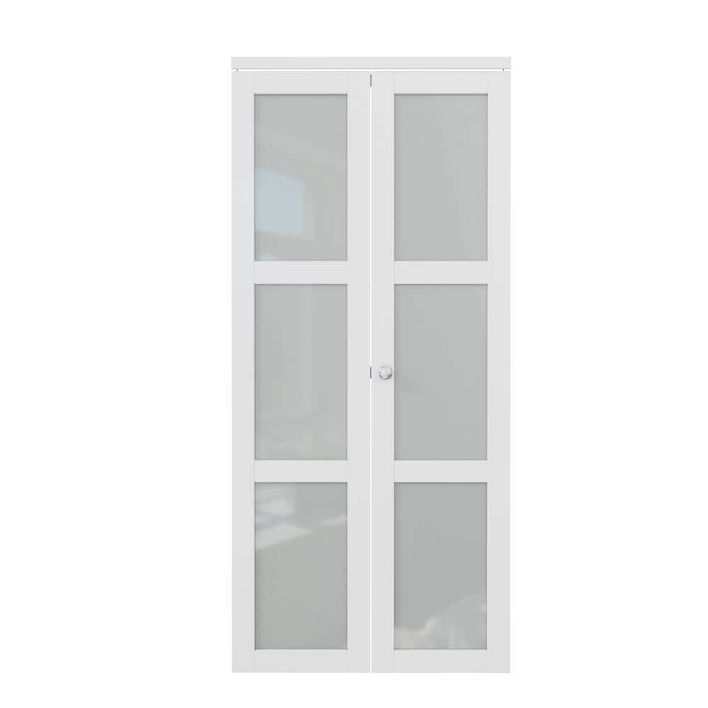 Reviews for ARK DESIGN 36 in. x 80 in. 3-Lite Tempered Frosted Glass ...