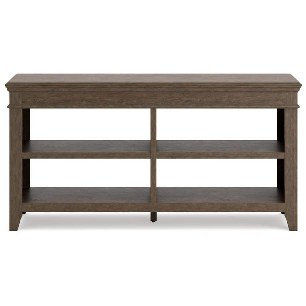 Weathered Gray 60" Acacia Wood Traditional Credenza
