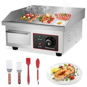 Lynde 1500W Electric Grill in Silver with Griddle Accessories