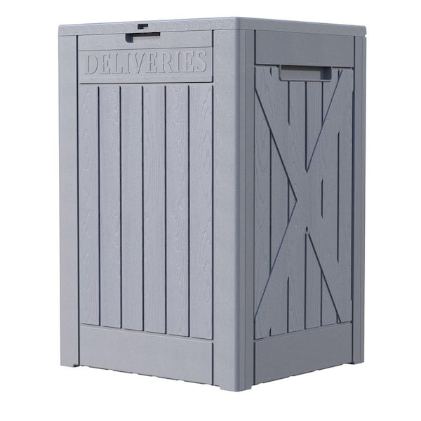 Patiowell 48 gal. Resin Package Delivery Box for Outdoor, Storage Deck Box, Gray