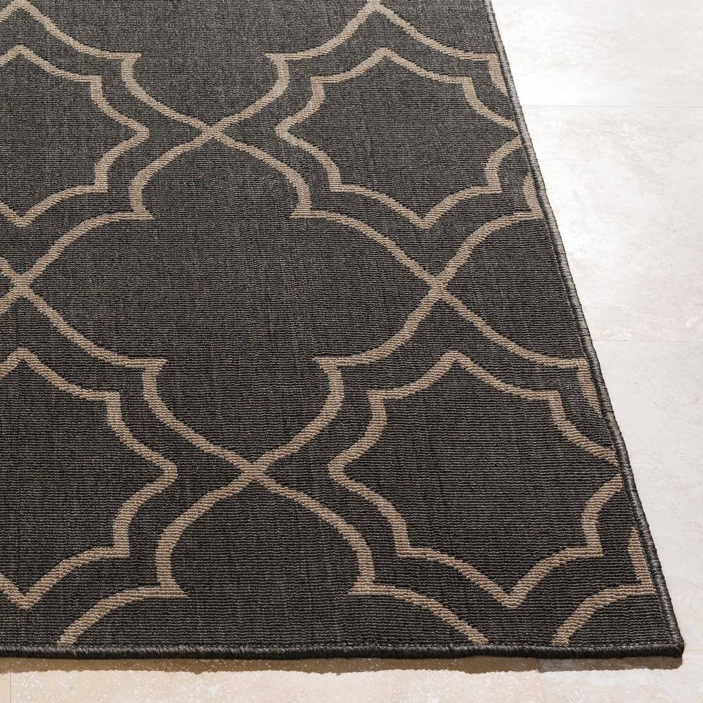 Handmade Trellis Black Viscose 5' x 7' Stain-Resistant Rug