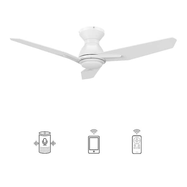 CARRO Tilbury 48 in. Integrated LED Indoor/Outdoor White Smart Ceiling Fan with Light and Remote, Works with Alexa/Google Home