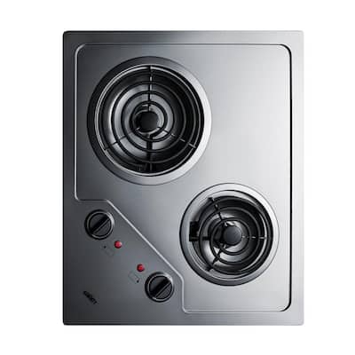 21 in. Coil Electric Cooktop in Stainless Steel with 2 Elements