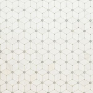 Cecily Grigio 11 in. x 13 in. Stone Marble Polished Mesh-Mounted Mosaic Wall Tile (9.50 sq. ft./Case)