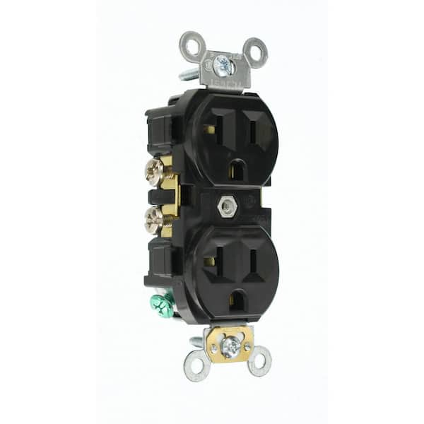 20 Amp 125 V Commercial Grade Duplex Outlet/Receptacle, Black (1-Pack) CR20-E