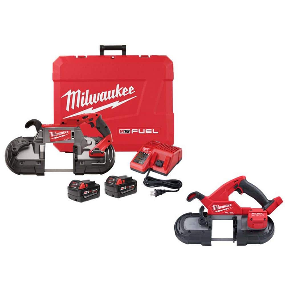 Milwaukee M18 FUEL 18V Lithium-Ion Brushless Cordless Deep Cut Band Saw Kit  w/FUEL Compact Bandsaw 2729-22-2829-20 The Home Depot