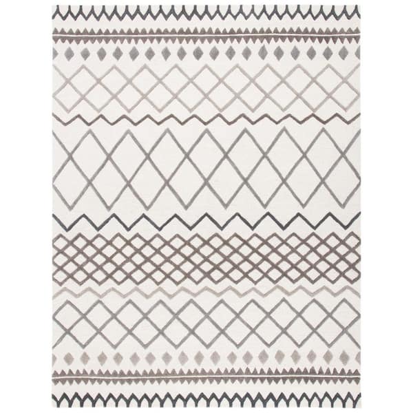 Glamour 8 ft. x 10 ft. Ivory/Gray Tribal Area Rug
